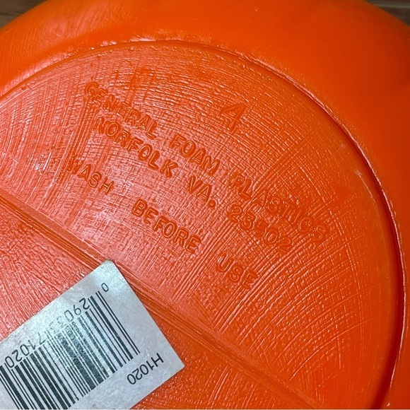 Halloween Blow Mold Norfolk General Foam Pumpkin Jack O Lantern Candy Bucket - Picture 5 of 6